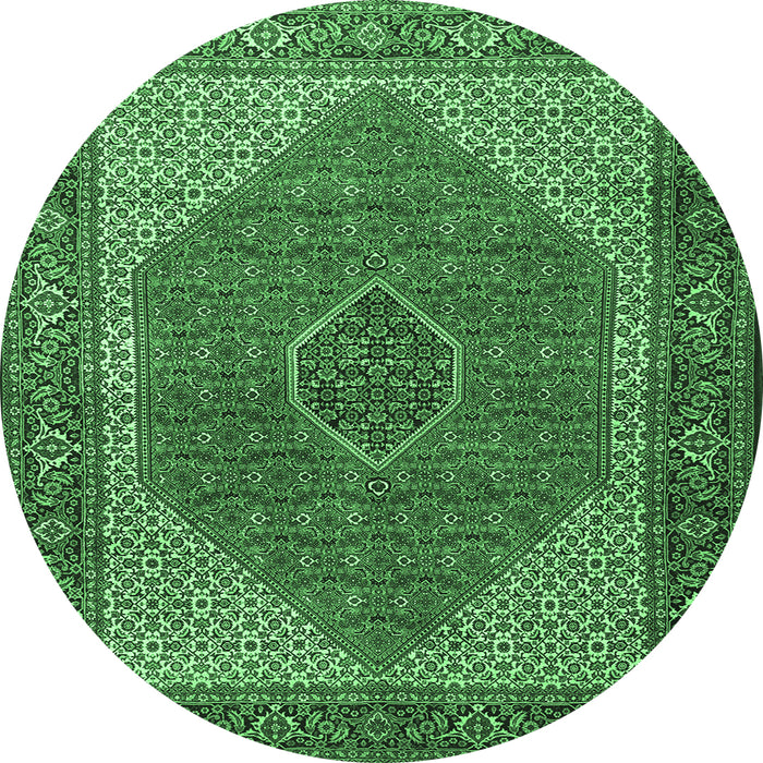 Round Persian Emerald Green Traditional Rug, tr1522emgrn