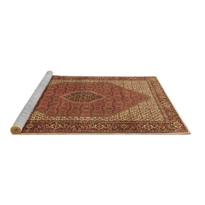 Sideview of Machine Washable Persian Brown Traditional Rug, wshtr1522brn
