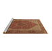 Sideview of Machine Washable Persian Brown Traditional Rug, wshtr1522brn