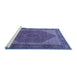 Sideview of Machine Washable Persian Blue Traditional Rug, wshtr1522blu