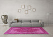 Machine Washable Persian Pink Traditional Rug in a Living Room, wshtr1522pnk