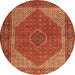 Square Persian Orange Traditional Rug, tr1522org