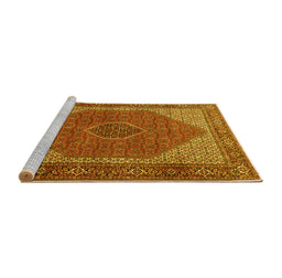 Sideview of Machine Washable Persian Yellow Traditional Rug, wshtr1522yw