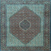 Square Machine Washable Persian Light Blue Traditional Rug, wshtr1522lblu