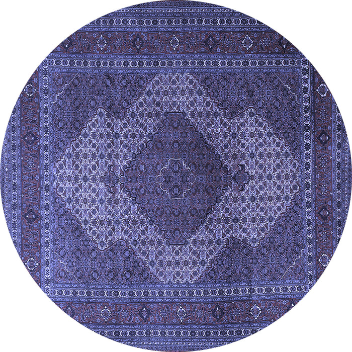 Round Persian Blue Traditional Rug, tr1523blu