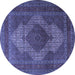 Round Persian Blue Traditional Rug, tr1523blu