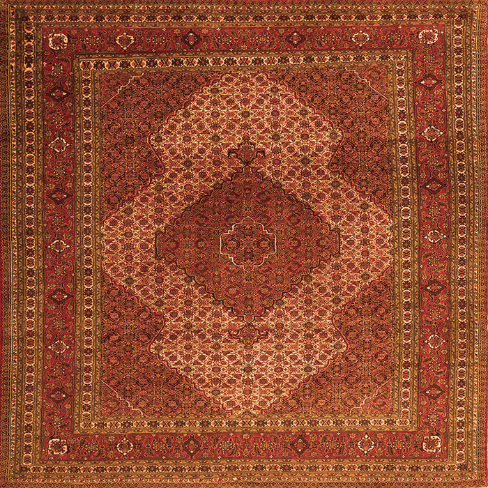 Round Machine Washable Persian Orange Traditional Area Rugs, wshtr1523org