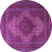 Round Machine Washable Persian Purple Traditional Area Rugs, wshtr1523pur