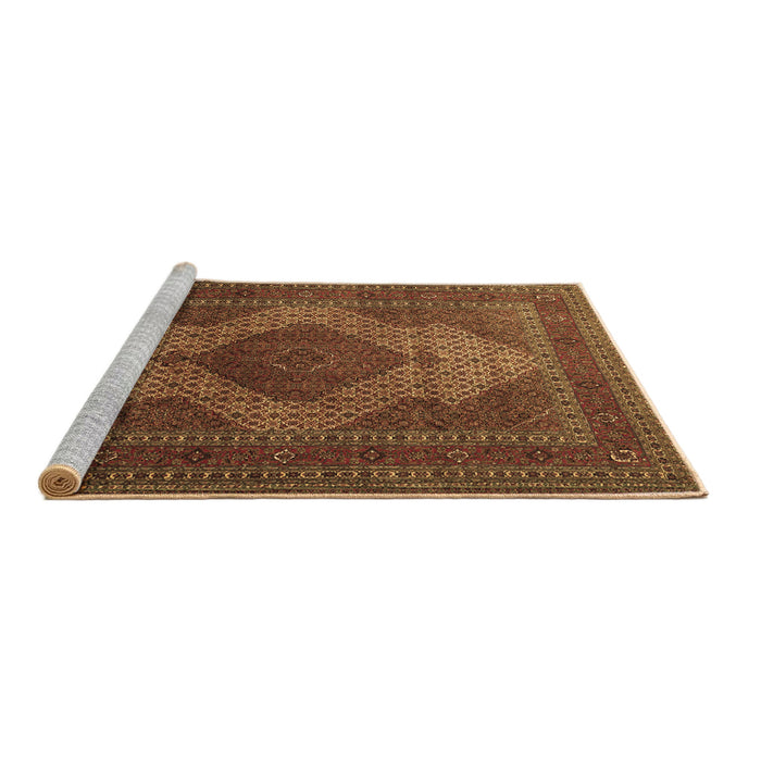 Sideview of Machine Washable Persian Brown Traditional Rug, wshtr1523brn