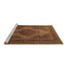 Sideview of Machine Washable Persian Brown Traditional Rug, wshtr1523brn