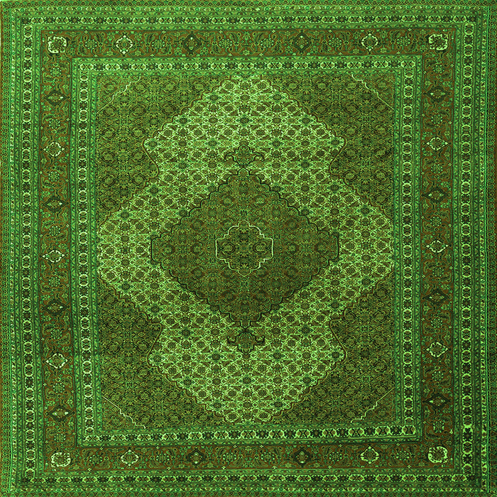 Serging Thickness of Persian Green Traditional Rug, tr1523grn