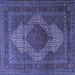 Square Persian Blue Traditional Rug, tr1523blu