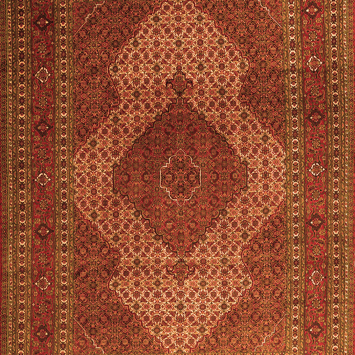 Serging Thickness of Machine Washable Persian Orange Traditional Area Rugs, wshtr1523org