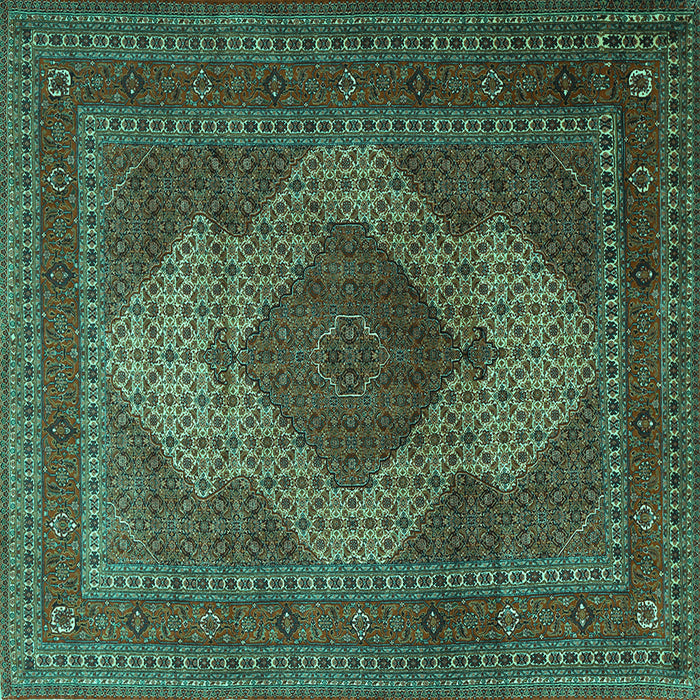 Square Machine Washable Persian Turquoise Traditional Area Rugs, wshtr1523turq