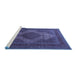 Sideview of Machine Washable Persian Blue Traditional Rug, wshtr1523blu