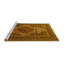 Sideview of Machine Washable Persian Yellow Traditional Rug, wshtr1523yw