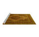 Sideview of Machine Washable Persian Yellow Traditional Rug, wshtr1523yw