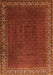 Serging Thickness of Machine Washable Persian Orange Traditional Area Rugs, wshtr1524org