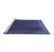 Sideview of Machine Washable Persian Blue Traditional Rug, wshtr1524blu