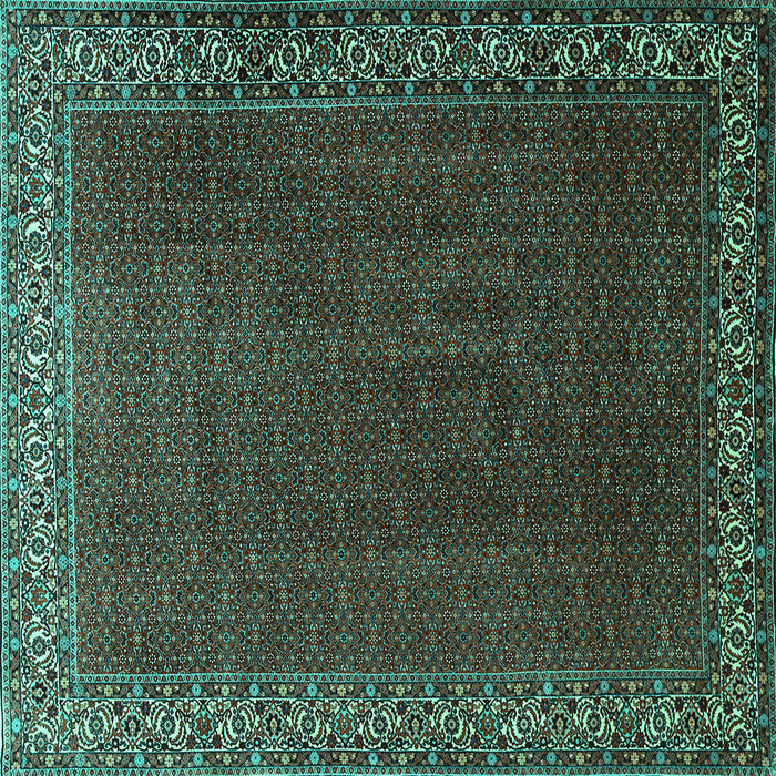 Square Persian Turquoise Traditional Rug, tr1524turq