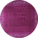 Round Persian Pink Traditional Rug, tr1524pnk