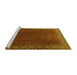 Sideview of Machine Washable Persian Yellow Traditional Rug, wshtr1524yw