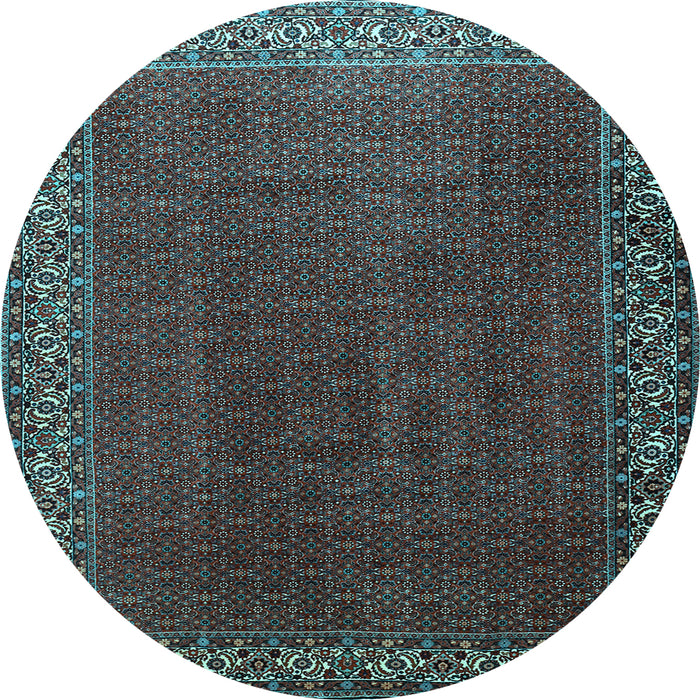 Round Machine Washable Persian Light Blue Traditional Rug, wshtr1524lblu