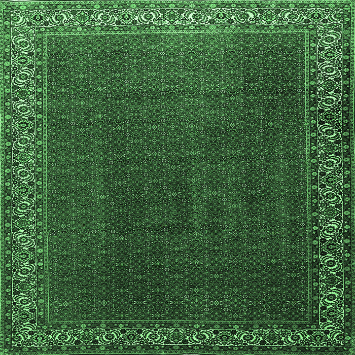 Square Persian Emerald Green Traditional Rug, tr1524emgrn