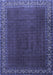 Machine Washable Persian Blue Traditional Rug, wshtr1524blu