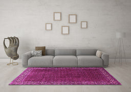 Machine Washable Persian Pink Traditional Rug in a Living Room, wshtr1524pnk