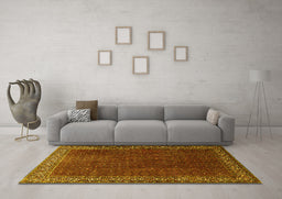 Machine Washable Persian Yellow Traditional Rug in a Living Room, wshtr1524yw