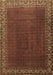 Machine Washable Persian Brown Traditional Rug, wshtr1524brn