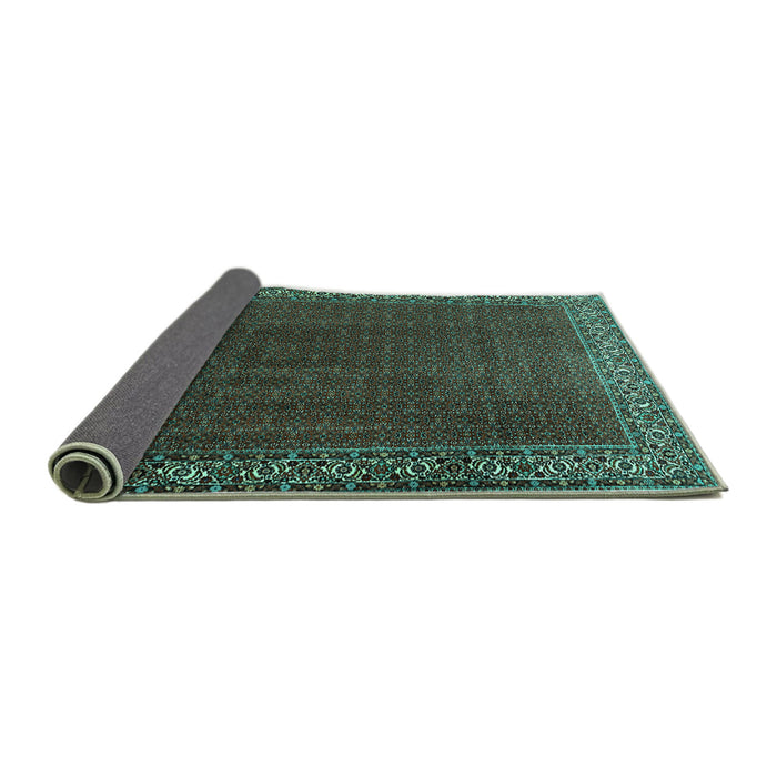 Sideview of Persian Turquoise Traditional Rug, tr1524turq