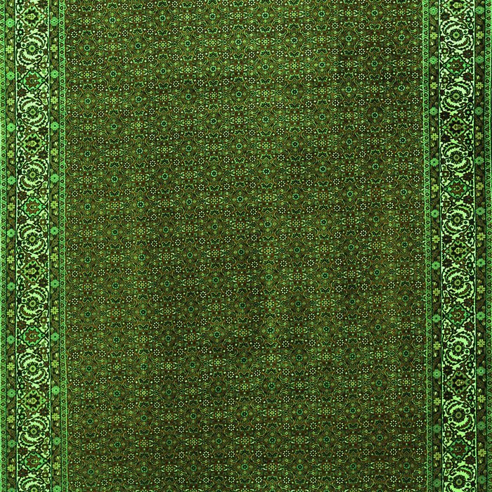 Serging Thickness of Machine Washable Persian Green Traditional Area Rugs, wshtr1524grn