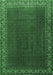 Machine Washable Persian Emerald Green Traditional Area Rugs, wshtr1524emgrn