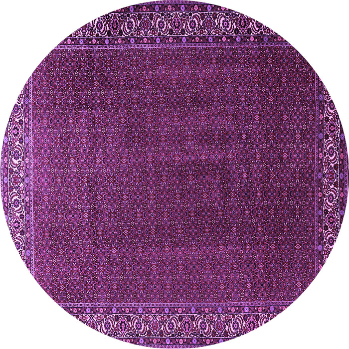 Round Machine Washable Persian Purple Traditional Area Rugs, wshtr1524pur