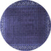 Round Persian Blue Traditional Rug, tr1524blu