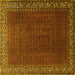 Square Machine Washable Persian Yellow Traditional Rug, wshtr1524yw