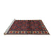 Sideview of Machine Washable Traditional Saffron Red Rug, wshtr1525