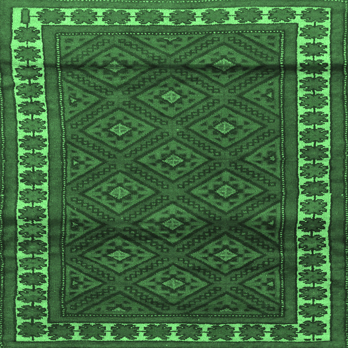 Square Persian Emerald Green Traditional Rug, tr1525emgrn