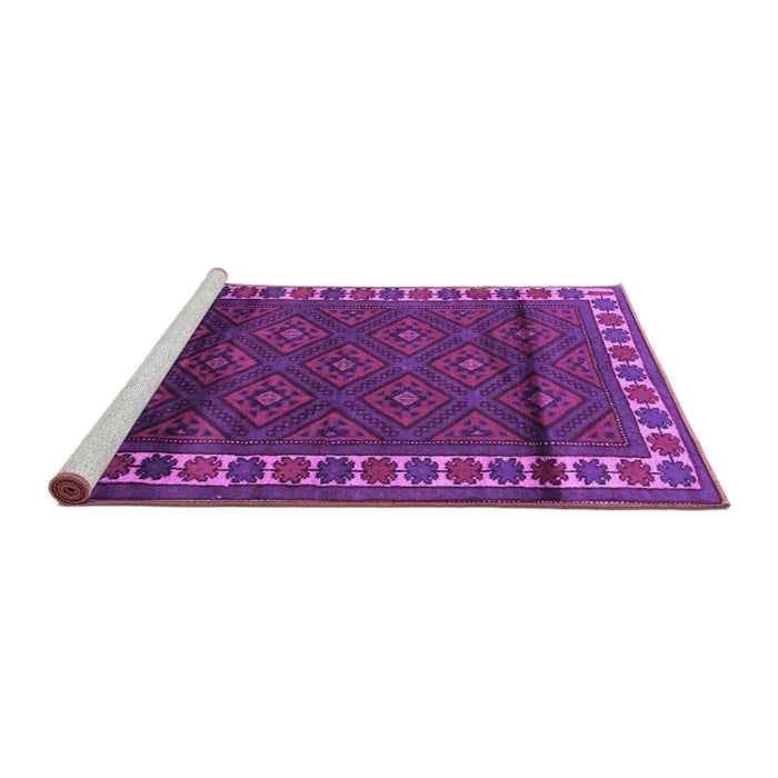 Sideview of Machine Washable Persian Purple Traditional Area Rugs, wshtr1525pur