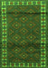 Serging Thickness of Machine Washable Persian Green Traditional Area Rugs, wshtr1525grn