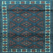 Square Machine Washable Persian Light Blue Traditional Rug, wshtr1525lblu