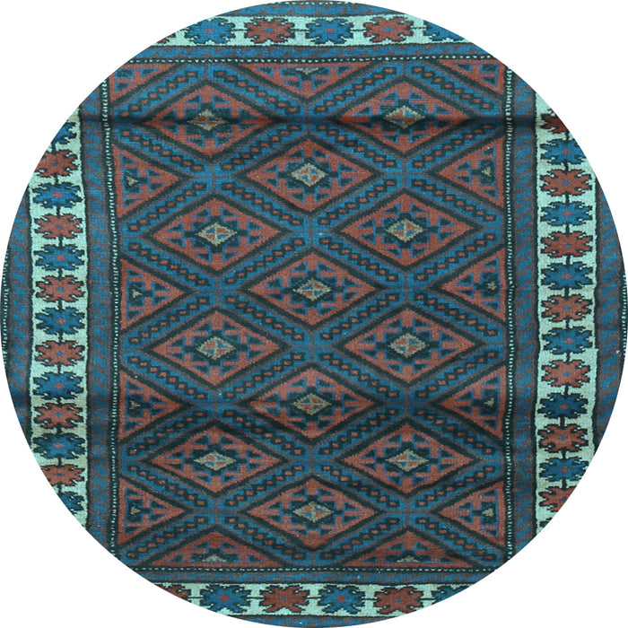 Round Persian Light Blue Traditional Rug, tr1525lblu