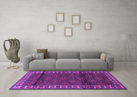 Machine Washable Persian Purple Traditional Rug, wshtr1525pur