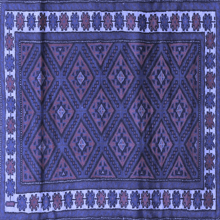 Square Machine Washable Persian Blue Traditional Rug, wshtr1525blu