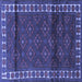 Square Machine Washable Persian Blue Traditional Rug, wshtr1525blu