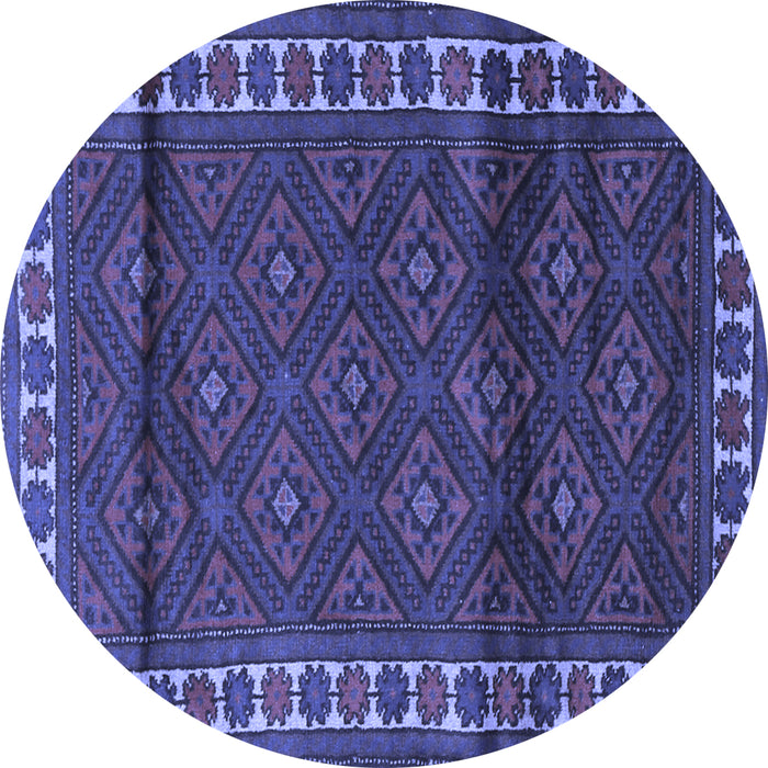 Round Persian Blue Traditional Rug, tr1525blu