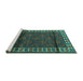 Sideview of Machine Washable Persian Turquoise Traditional Area Rugs, wshtr1525turq