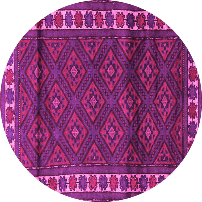 Round Machine Washable Persian Pink Traditional Rug, wshtr1525pnk